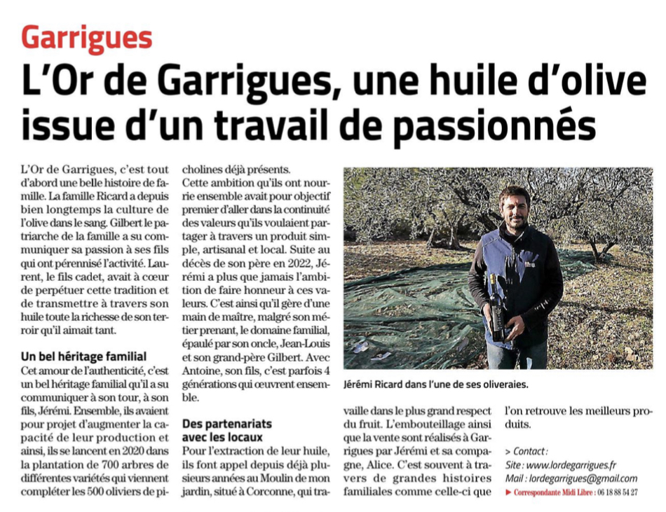 Article dans Midi Libre